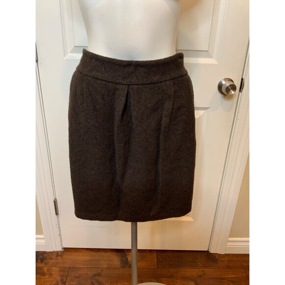 Eileen Fisher Brown Wool Blend Mini Skirt, Size XL - Picture 1 of 4